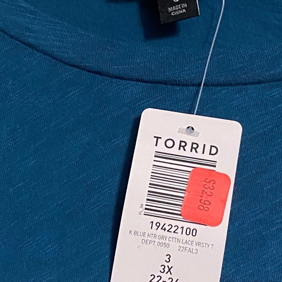 Torrid size 3 (22/24)Teal and Gray Women's Top - Picture 5 of 5